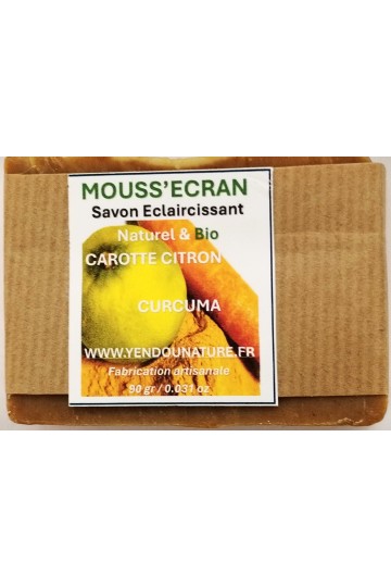 SAVON ECLAIRCISSANT A LA CAROTTE / CITRON / CURCUMA - BIO -  90 gr