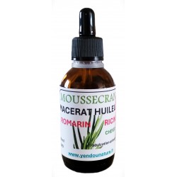 MACERAT HUILEUX DE ROMARIN RICIN POUR CHEVEUX - BIO - NATUREL SANS PRODUITS CHIMIQUES - 50 GR -