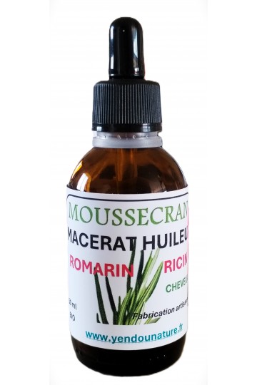 MACERAT HUILEUX DE ROMARIN RICIN POUR CHEVEUX - BIO - NATUREL SANS PRODUITS CHIMIQUES - 50 GR -