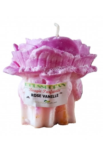 BOUGIE A THEME AUX PARFUMS DE GRASSE - ROSE VANILLEE - 150 gr.