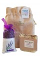 SAC EN LIN SOUVENIRS DE PROVENCE - SAVON LAVANDE + 25 GR. LAVANDE