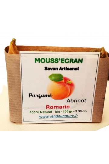 SAVON ARTISANAL AU ROMARIN & ABRICOT - BIO - NATUREL - SANS PRODUITS CHIMIQUES -100 GR