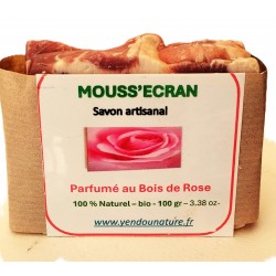 SAVON ARTISANAL BOIS DE ROSE - NATUREL - BIO - SANS PRODUITS CHIMIQUES - 100 GR -