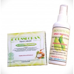 1+1 SAVON + SPRAY MOUSSECRAN - ANTI-MOUSTIQUES A L'EUCALYPTUS CITRONNE- CERTIFIE BIO - SANS PRODUIT CHIMIQUES -